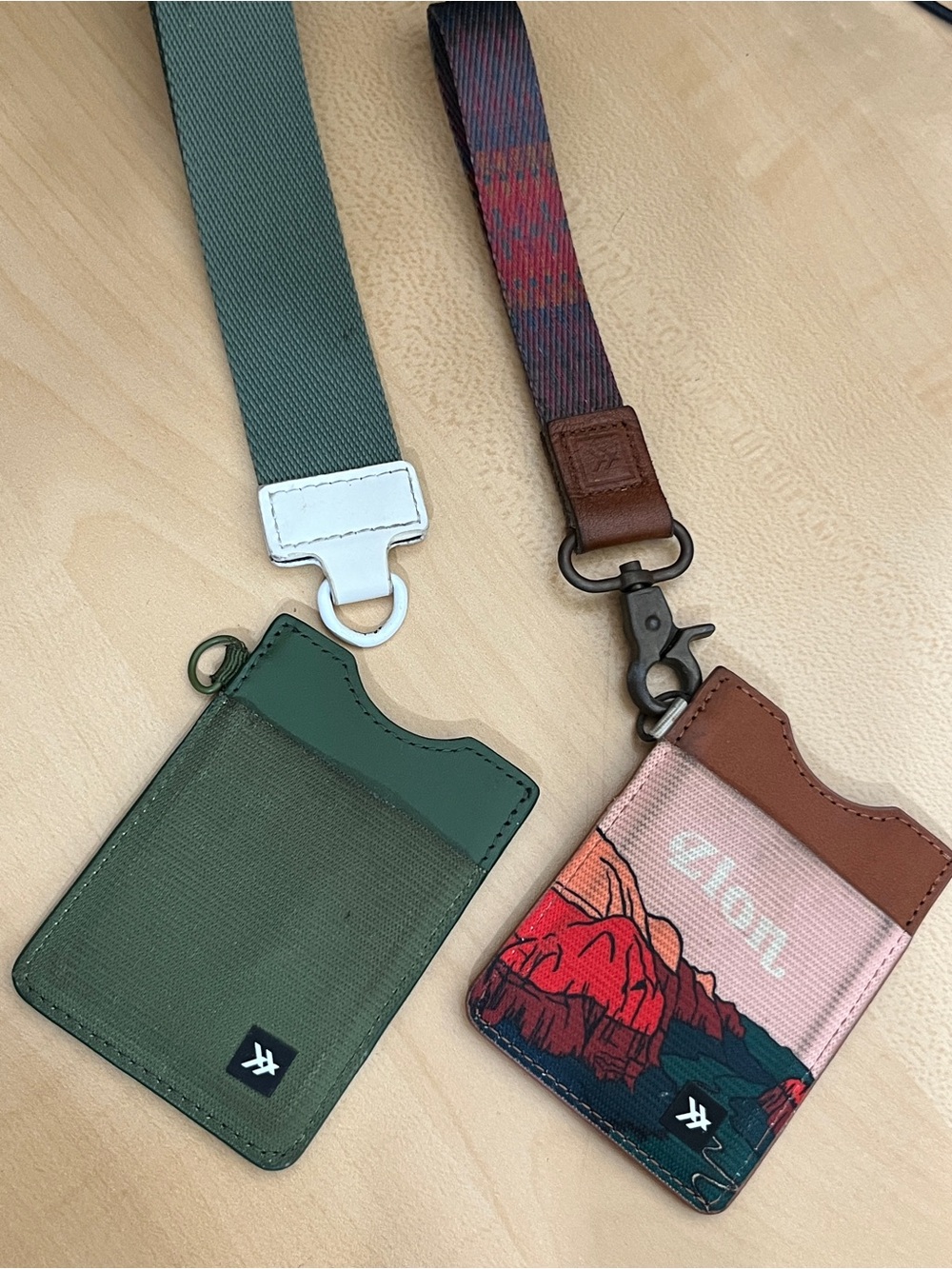 Lot of 2 THREAD Elastic Vertical Wallet in Olive and Zion National Park